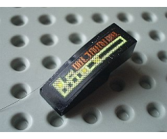 Slope, Curved 3 x 1 with Light Bars and Alien Characters Pattern Model Left Side (Sticker) - Set 7647