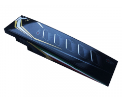 Slope, Curved 8 x 2 with Air Flow, Gold, Silver, Red, White and Green Stripes Pattern Model Left Side (Stickers) - Set 76899