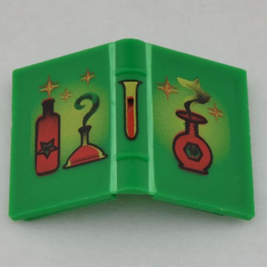 Minifigure, Utensil Book 2 x 3 with Red and Yellow Bottles, Flasks and Sparkles Pattern