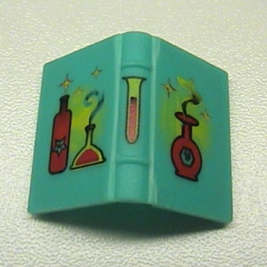 Minifigure, Utensil Book 2 x 3 with Red and Yellow Bottles, Flasks and Sparkles Pattern