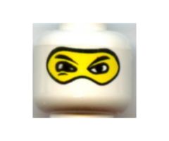 Minifigure, Head Balaclava with Eyes Hole and Nose Hump, Large Eye Whites and Squint Pattern - Blocked Open Stud