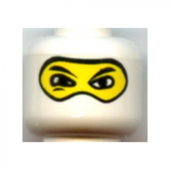 Minifigure, Head Balaclava with Eyes Hole and Nose Hump, Large Eye Whites and Squint Pattern - Blocked Open Stud