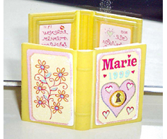 Minifigure, Utensil Book 2 x 3 with 'Marie 1999', Heart and Flowers Diary Pattern (4 Stickers) - Set 3142