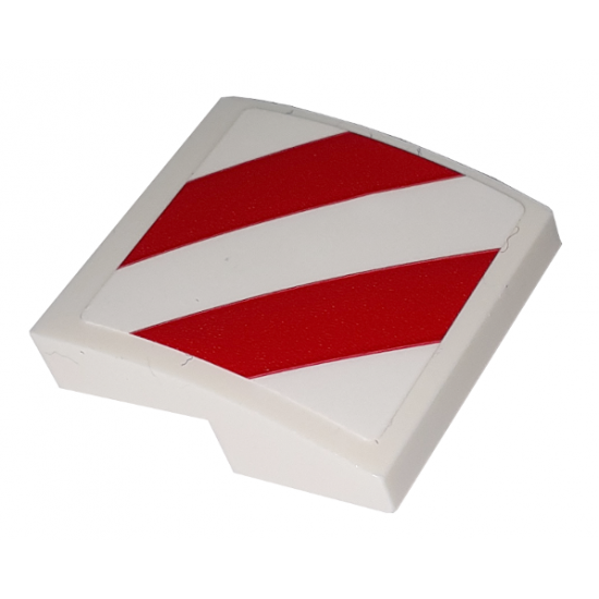 Slope, Curved 2 x 2 with Red/White Danger Stripes Pattern Model Right Side (Sticker) - Set 60198