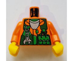 Torso Rock Raiders Shirt, Green Vest, Wrench and Pockets Pattern (Sparks) / Orange Arms / Yellow Hands