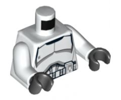 Torso SW Armor Clone Trooper Black Belt Pattern / White Arms / Black Hands