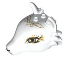 Animal, Body Part Fox Head with Light Aqua Eyes, Golden Swirls and Black Nose Pattern