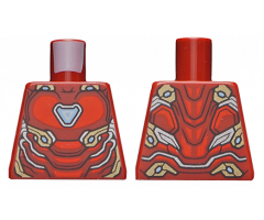 Torso Armor, Bright Light Blue Arc Reactor, Red Panels, Gold Trim Pattern