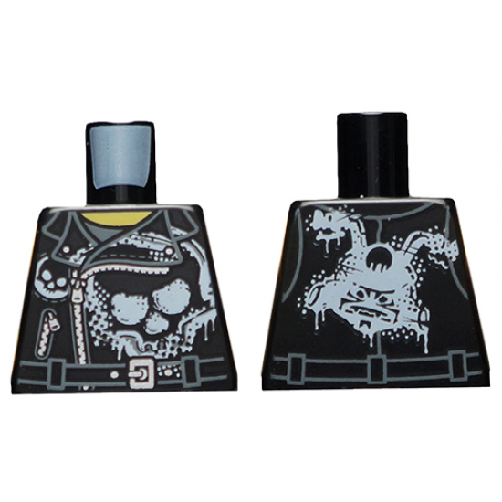 Torso Biker Vest with Skull Graffiti on Front, Sons of Garmadon Logo Graffiti on Back Pattern