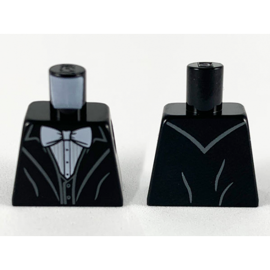 Torso Jacket with White Bow Tie, Shirt and Black Vest Pattern