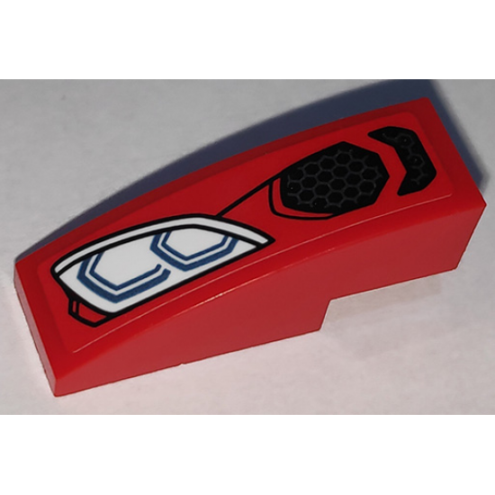 Slope, Curved 3 x 1 with Grille and Headlight Pattern Model Right Side (Sticker) - Set 76151