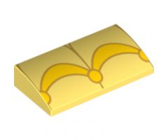 Slope, Curved 2 x 4 x 2/3 with Bottom Tubes with Yellow Arches and Circle Pattern