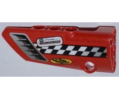 Technic, Panel Fairing # 3 Small Smooth Long, Side A with Air Intake, Checkered Stripe and Sponsor Logos Pattern (Sticker) - Set 42011