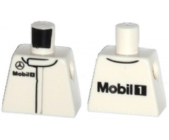 Torso Speed Champions with Black Small Mercedes-Benz Logo and Mobil 1 Logo Pattern