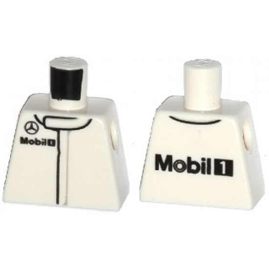 Torso Speed Champions with Black Small Mercedes-Benz Logo and Mobil 1 Logo Pattern