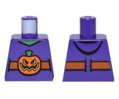 Torso Vest with Dark Orange Belt and Orange Pumpkin Jack-o-Lantern Buckle Pattern