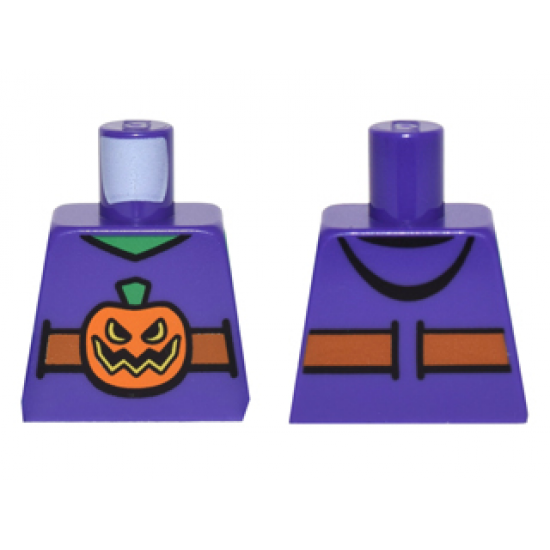 Torso Vest with Dark Orange Belt and Orange Pumpkin Jack-o-Lantern Buckle Pattern