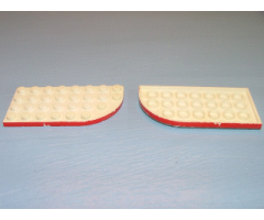 Plate, Round Curved 4 x 8 Left with Red Line on Curved Edge Pattern