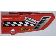 Technic, Panel Fairing # 4 Small Smooth Long, Side B with Air Intake, Checkered Stripe and Sponsor Logos Pattern (Sticker) - Set 42011