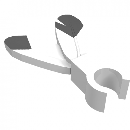 Minifigure, Headgear Accessory Plume Feathers with Clip and Black Tip Pattern