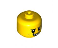 Minifigure, Head Baby / Toddler with Neck, Black Eyes, White Pupils, Freckles and Smile with Teeth Pattern