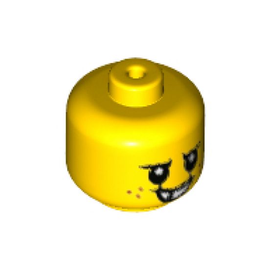 Minifigure, Head Baby / Toddler with Neck, Black Eyes, White Pupils, Freckles and Smile with Teeth Pattern