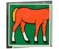 Duplo, Tile 2 x 2 x 1 with Horse Mosaic Picture 07 Pattern (Set 1078)