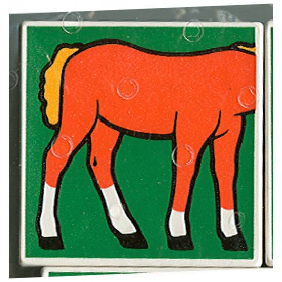Duplo, Tile 2 x 2 x 1 with Horse Mosaic Picture 07 Pattern (Set 1078)