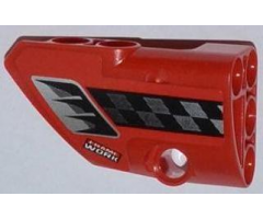 Technic, Panel Fairing # 1 Small Smooth Short, Side A with Air Intake, Checkered Stripe and 'FRAME WORK' Pattern (Sticker) - Set 42011