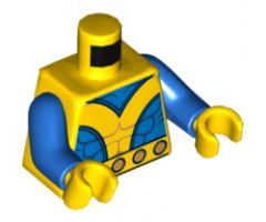 Torso Muscles Outline, with Yellow V and Belt Pattern (Giant-Man Hank Pym) / Blue Arms / Yellow Hands