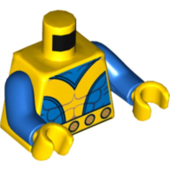Torso Muscles Outline, with Yellow V and Belt Pattern (Giant-Man Hank Pym) / Blue Arms / Yellow Hands