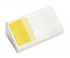 Slope 30 1 x 2 x 2/3 with Yellow Stripes Pattern Model Left Side (Sticker) - Set 76897