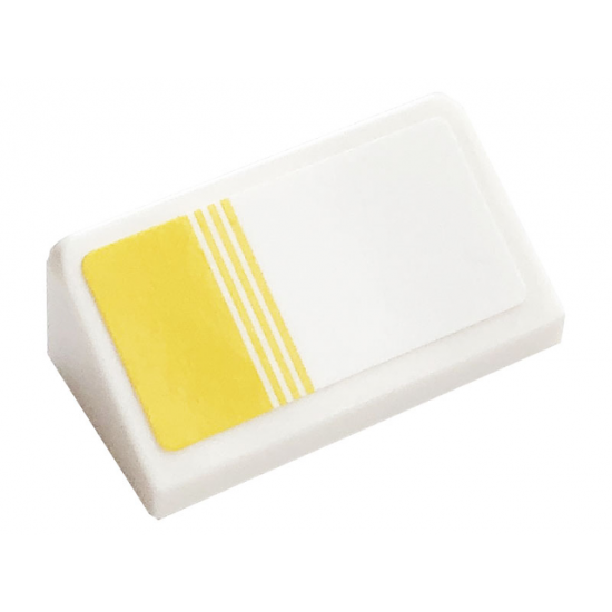 Slope 30 1 x 2 x 2/3 with Yellow Stripes Pattern Model Left Side (Sticker) - Set 76897