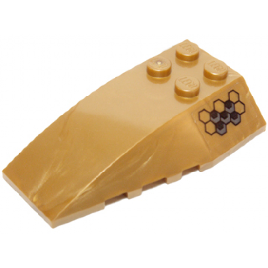 Wedge 6 x 4 Triple Curved with Hexagon Tiles Pattern Model Left Side (Sticker) - Set 70225