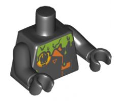 Torso Agents Villain Jacket with Orange Lapels and Buckle and Green Slime Pattern / Black Arms / Black Hands