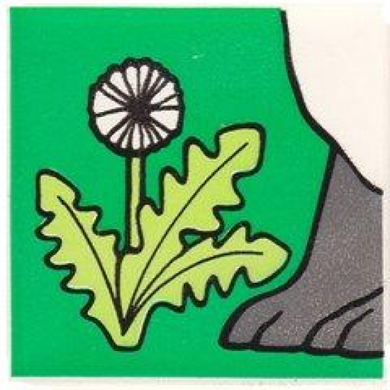 Duplo, Tile 2 x 2 x 1 with Rabbit Mosaic Picture 04 Pattern (Set 1014)