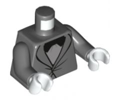 Torso Suit Tight Fitting with Light Bluish Gray Shirt and Black Bow Tie Pattern / Dark Bluish Gray Arms / White Hands
