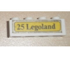 Brick 1 x 4 with Black '25 Legoland' Pattern (Sticker) - Set 379-1