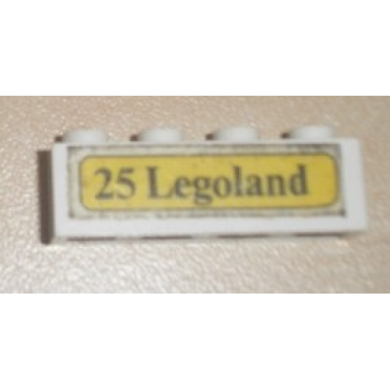 Brick 1 x 4 with Black '25 Legoland' Pattern (Sticker) - Set 379-1