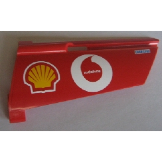 Technic, Panel Fairing #20 Large Long, Small Hole, Side A with Shell and Vodafone Logo Pattern (Sticker) - Set 8386