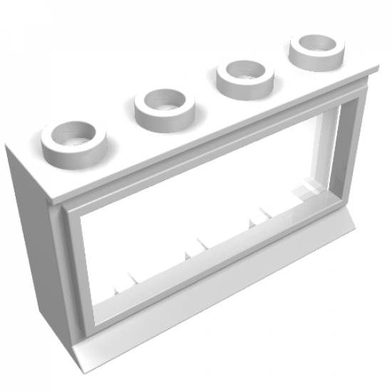 Window 1 x 4 x 2 with Extended Lip, with Glass