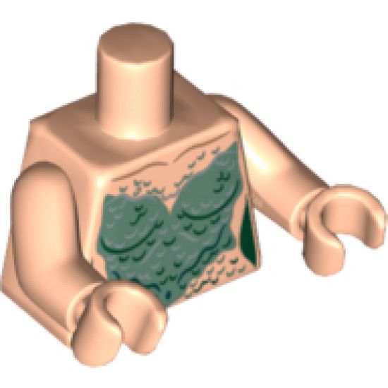 Torso PotC Mermaid Sand Green Scales Pattern / Light Nougat Arms / Light Nougat Hands