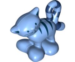 Duplo, Animal Cat Standing Turned Head with Stripes Pattern - 'Pilchard'
