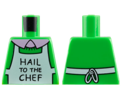 Torso Simpsons Sweater with Collar and 'HAIL TO THE CHEF' White Apron Pattern