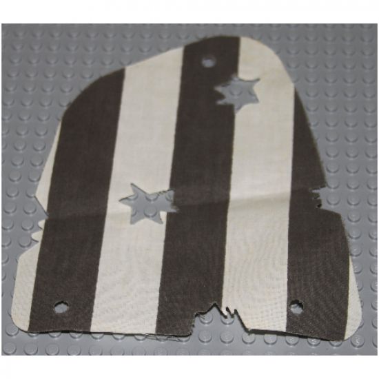 Cloth Sail 3 with Dark Gray Stripes Pattern, Damage Cutouts