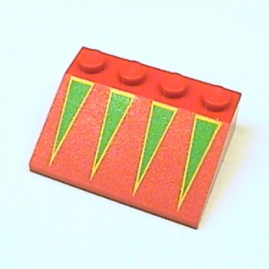 Slope 33 3 x 4 with Green Triangles with Yellow Borders Pattern