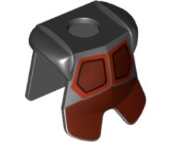 Minifigure, Body Wear Armor Breastplate with Leg Protection, Avatar Firebender Pattern