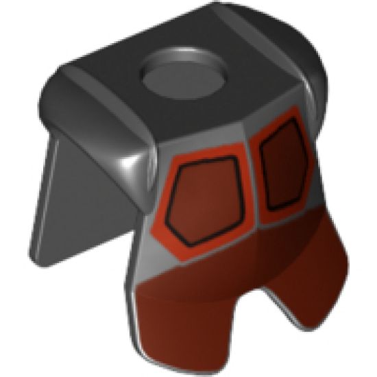 Minifigure, Body Wear Armor Breastplate with Leg Protection, Avatar Firebender Pattern