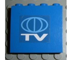 Panel 1 x 4 x 3 with TV Globe Logo Pattern (Sticker) - Set 6553
