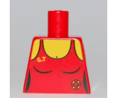 Torso Female Swimsuit with Lifeguard Ring and Yellow 'G.T' Pattern